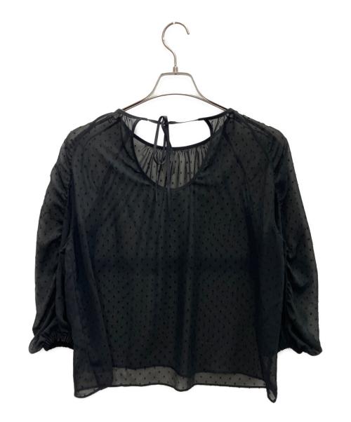 Noble（ノーブル）Noble (ノーブル) ドットシアーシフォンブラウス ブラック サイズ:-の古着・服飾アイテム