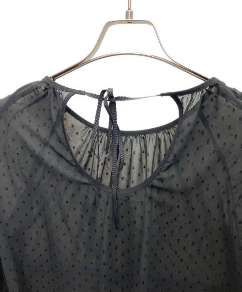 Noble（ノーブル）Noble (ノーブル) ドットシアーシフォンブラウス ブラック サイズ:-の古着・服飾アイテム