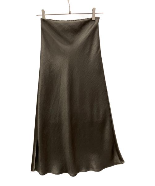 anuans（アニュアンス）anuans (アニュアンス) サテンバイアスナロースカート ブラウン サイズ:XSの古着・服飾アイテム