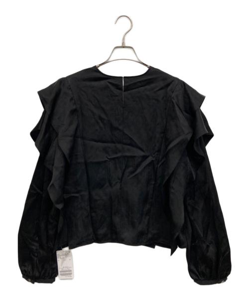 Noble（ノーブル）Noble (ノーブル) シボサテンレイヤースリーブブラウス ブラック サイズ:Free 未使用品の古着・服飾アイテム