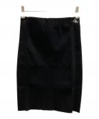 Calvin Klein Jeansカルバンクラインジーンズ）の古着「BACK ZIP KNITTED SKIRT」｜ブラック