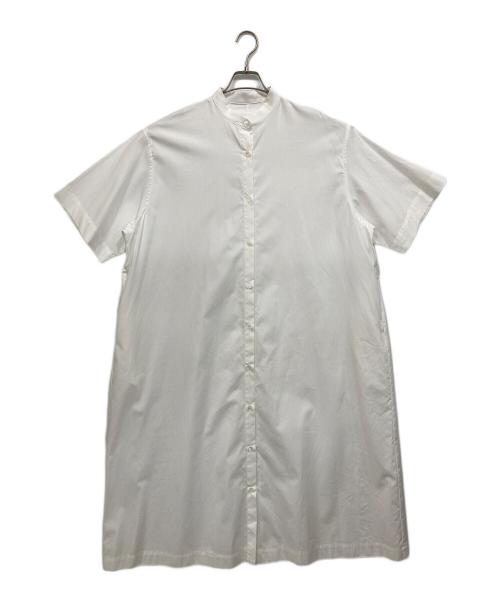 MARMARMAR（マーマーマー）MARMARMAR (マーマーマー) ハーフスリーブスタンドカラーワンピース ホワイト サイズ:表記無しの古着・服飾アイテム