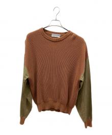 CristaSeya（クリスタセヤ）の古着「スリーブ切替エルボーパッチセーター」｜ブラウン