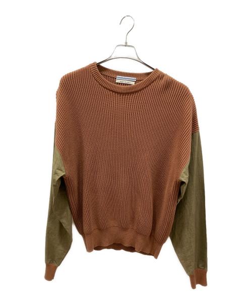 CristaSeya（クリスタセヤ）CristaSeya (クリスタセヤ) スリーブ切替エルボーパッチセーター ブラウン サイズ:Mの古着・服飾アイテム