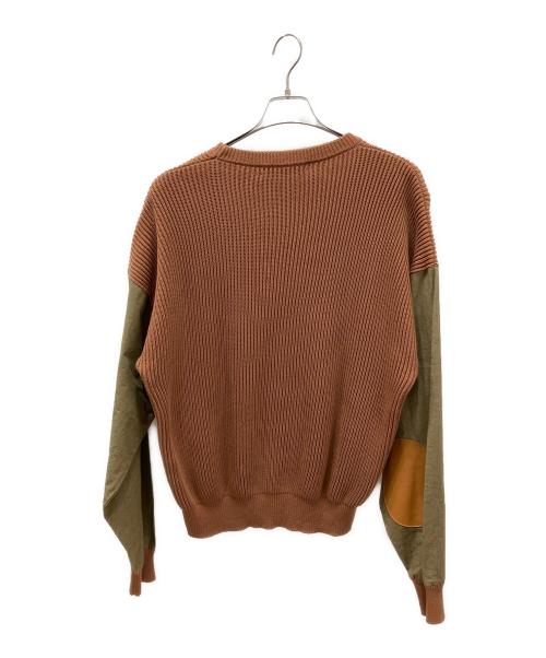 CristaSeya（クリスタセヤ）CristaSeya (クリスタセヤ) スリーブ切替エルボーパッチセーター ブラウン サイズ:Mの古着・服飾アイテム