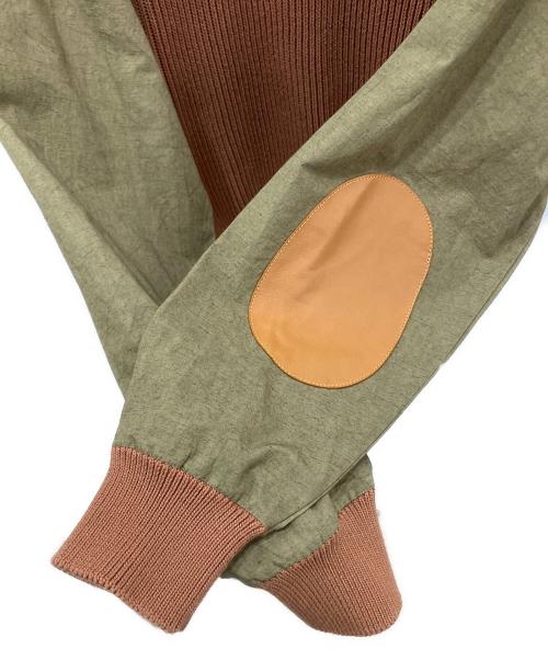 CristaSeya（クリスタセヤ）CristaSeya (クリスタセヤ) スリーブ切替エルボーパッチセーター ブラウン サイズ:Mの古着・服飾アイテム