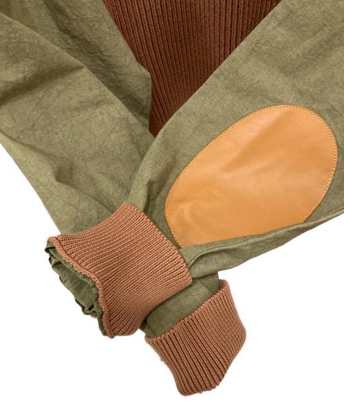 CristaSeya（クリスタセヤ）CristaSeya (クリスタセヤ) スリーブ切替エルボーパッチセーター ブラウン サイズ:Mの古着・服飾アイテム