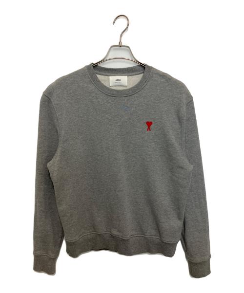 AMI Alexandre Mattiussi（アミアレクサンドルマテュッシ）AMI Alexandre Mattiussi (アミアレクサンドルマテュッシ) ロゴ刺繍クルーネックスウェット グレー サイズ:Sの古着・服飾アイテム