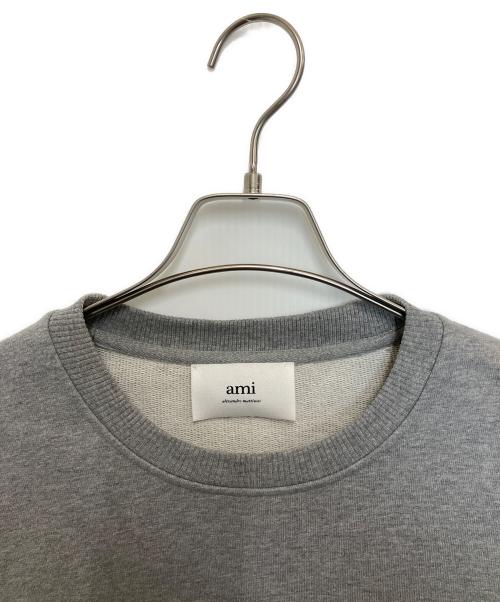 AMI Alexandre Mattiussi（アミアレクサンドルマテュッシ）AMI Alexandre Mattiussi (アミアレクサンドルマテュッシ) ロゴ刺繍クルーネックスウェット グレー サイズ:Sの古着・服飾アイテム