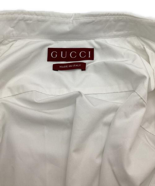 GUCCI（グッチ）GUCCI (グッチ) リボンタイ付き コットンポプリン シャツ ホワイト サイズ:36の古着・服飾アイテム