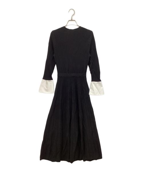 JUSGLITTY（ジャスグリッティー）JUSGLITTY (ジャスグリッティー) 袖カフスニットワンピース ブラック サイズ:1の古着・服飾アイテム