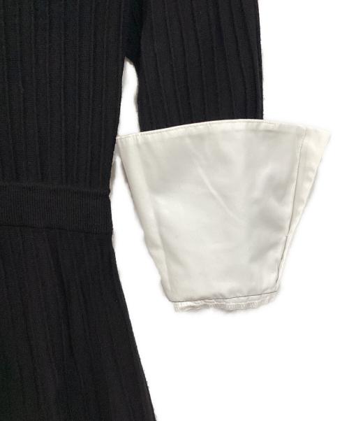 JUSGLITTY（ジャスグリッティー）JUSGLITTY (ジャスグリッティー) 袖カフスニットワンピース ブラック サイズ:1の古着・服飾アイテム