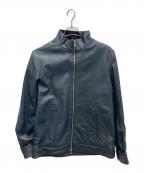 MEN'S BIGIメンズビギ）の古着「レザージャケット」｜ネイビー