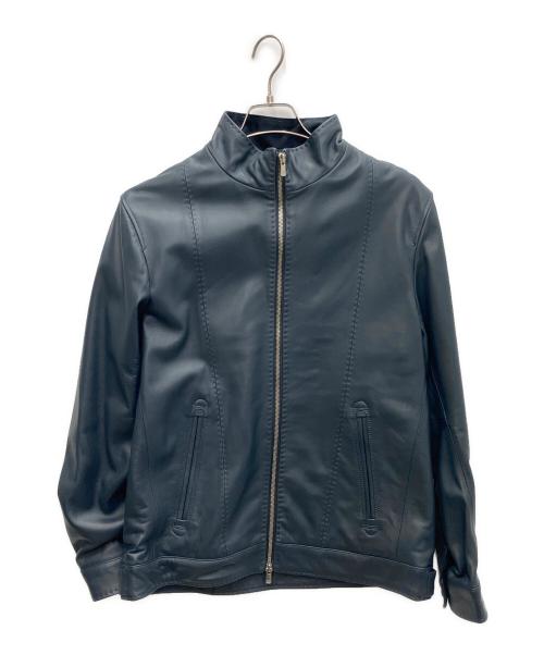 MEN'S BIGI（メンズビギ）MEN'S BIGI (メンズビギ) レザージャケット ネイビー サイズ:SIZE03の古着・服飾アイテム