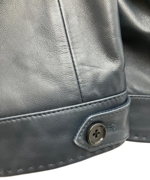 MEN'S BIGI（メンズビギ）MEN'S BIGI (メンズビギ) レザージャケット ネイビー サイズ:SIZE03の古着・服飾アイテム