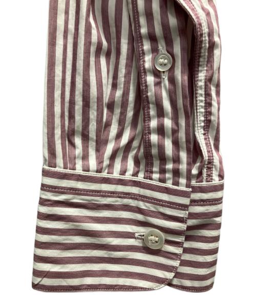 DRIES VAN NOTEN（ドリスヴァンノッテン）DRIES VAN NOTEN (ドリスヴァンノッテン) ストライプシャツ ピンク×ホワイト サイズ:48の古着・服飾アイテム