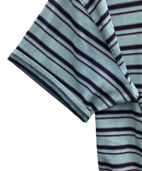 city country city（シティーカントリーシティー）CITY COUNTRY CITY (シティーカントリーシティー) Embroidered Logo Overdye Border Pocket T-shirt ブルー サイズ:Mの古着・服飾アイテム