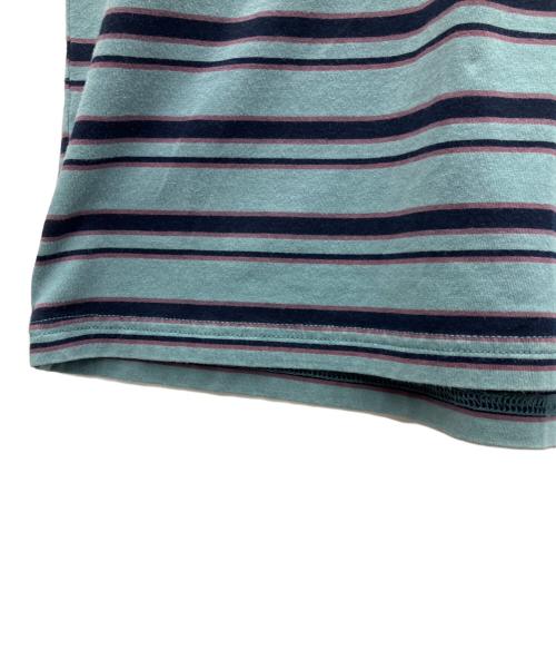 city country city（シティーカントリーシティー）CITY COUNTRY CITY (シティーカントリーシティー) Embroidered Logo Overdye Border Pocket T-shirt ブルー サイズ:Mの古着・服飾アイテム