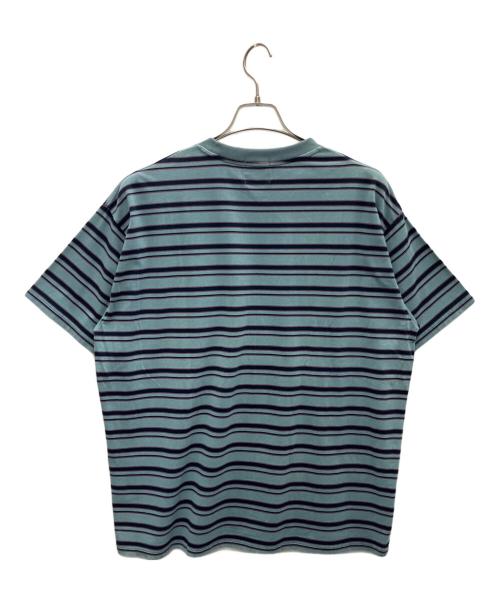 city country city（シティーカントリーシティー）CITY COUNTRY CITY (シティーカントリーシティー) Embroidered Logo Overdye Border Pocket T-shirt ブルー サイズ:Mの古着・服飾アイテム