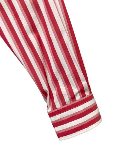 COMME des GARCONS HOMME PLUS（コムデギャルソンオムプリュス）COMME des GARCONS HOMME PLUS (コムデギャルソンオムプリュス) 切替ストライプシャツ ホワイト×レッド サイズ:sizeSの古着・服飾アイテム