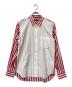 COMME des GARCONS HOMME PLUS（コムデギャルソンオムプリュス）の古着「切替ストライプシャツ」｜ホワイト×レッド