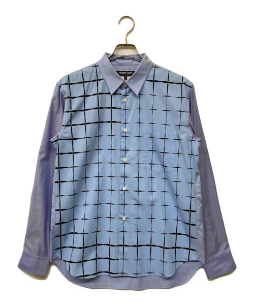 COMME des GARCONS HOMME DEUX（コムデギャルソン オム ドゥ）COMME des GARCONS HOMME DEUX (コムデギャルソン オム ドゥ) 切替デザインシャツ ブルー サイズ:sizeMの古着・服飾アイテム