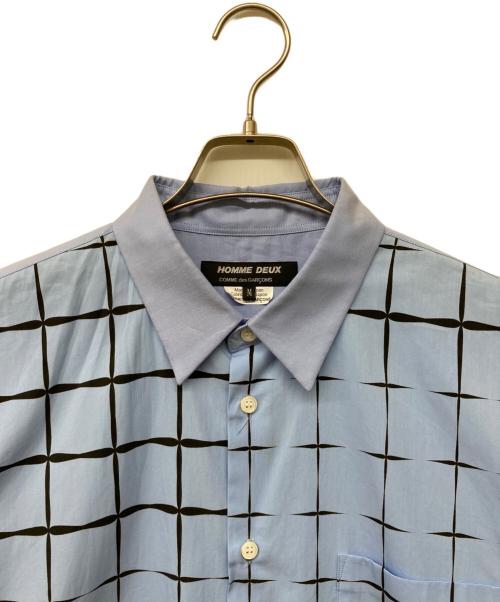COMME des GARCONS HOMME DEUX（コムデギャルソン オム ドゥ）COMME des GARCONS HOMME DEUX (コムデギャルソン オム ドゥ) 切替デザインシャツ ブルー サイズ:sizeMの古着・服飾アイテム
