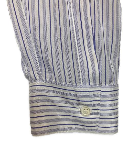 COMME des GARCONS SHIRT（コムデギャルソンシャツ）COMME des GARCONS SHIRT (コムデギャルソンシャツ) ノーカラープルオーバーストライプシャツ ブルー×ホワイト サイズ:Mの古着・服飾アイテム