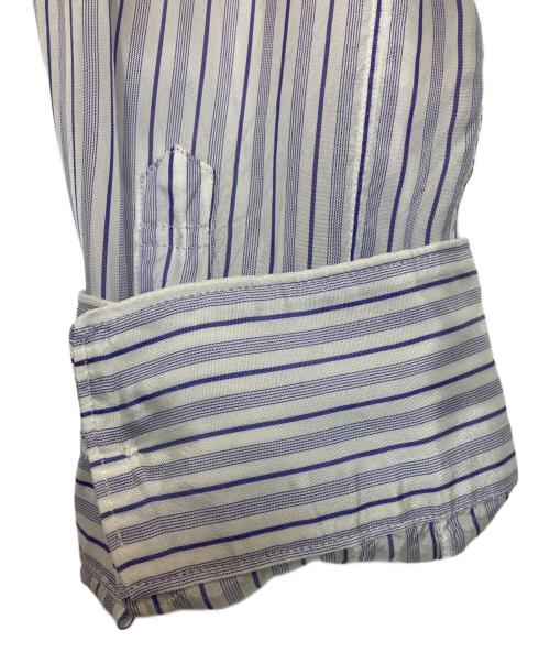COMME des GARCONS SHIRT（コムデギャルソンシャツ）COMME des GARCONS SHIRT (コムデギャルソンシャツ) ノーカラープルオーバーストライプシャツ ブルー×ホワイト サイズ:Mの古着・服飾アイテム