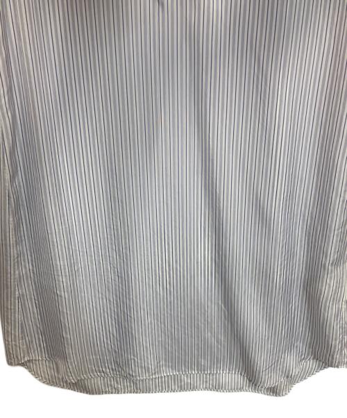 COMME des GARCONS SHIRT（コムデギャルソンシャツ）COMME des GARCONS SHIRT (コムデギャルソンシャツ) ノーカラープルオーバーストライプシャツ ブルー×ホワイト サイズ:Mの古着・服飾アイテム