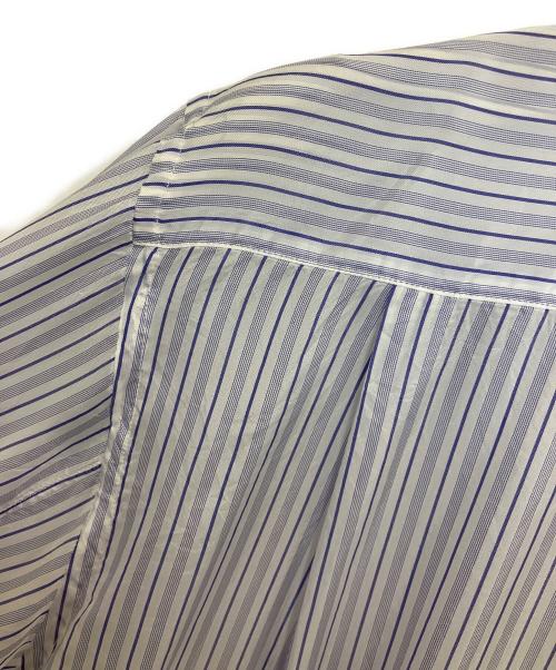 COMME des GARCONS SHIRT（コムデギャルソンシャツ）COMME des GARCONS SHIRT (コムデギャルソンシャツ) ノーカラープルオーバーストライプシャツ ブルー×ホワイト サイズ:Mの古着・服飾アイテム