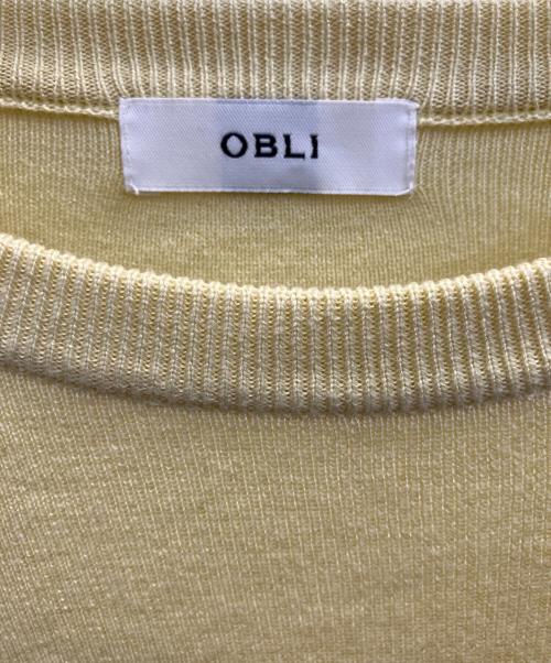OBLI（オブリ）OBLI (オブリ) シルク混ニット イエロー サイズ:フリーの古着・服飾アイテム
