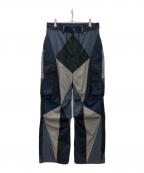 ANREALAGEアンリアレイジ）の古着「パネルパッチワークカーゴパンツ」｜ネイビー