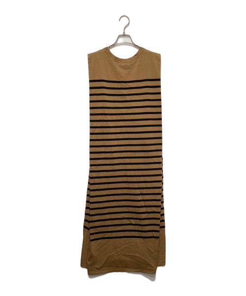 JOURNAL STANDARD relume（ジャーナルスタンダード レリューム）JOURNAL STANDARD relume (ジャーナルスタンダード レリューム) バスクシャツボクシーワンピース ブラウン×ブラック サイズ:Fの古着・服飾アイテム