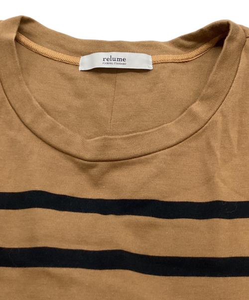 JOURNAL STANDARD relume（ジャーナルスタンダード レリューム）JOURNAL STANDARD relume (ジャーナルスタンダード レリューム) バスクシャツボクシーワンピース ブラウン×ブラック サイズ:Fの古着・服飾アイテム