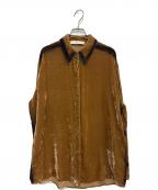 TELAテラ）の古着「ベロアシャツ」｜ブラウン