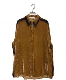 TELA（テラ）の古着「ベロアシャツ」｜ブラウン
