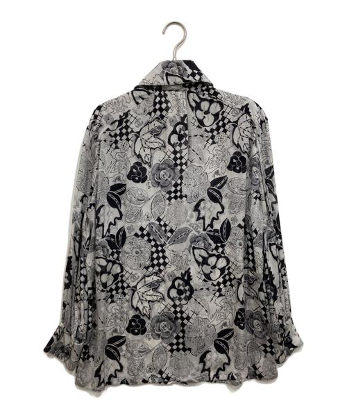 CHANEL（シャネル）CHANEL (シャネル) シルクシャツ ホワイト×ブラック サイズ:42の古着・服飾アイテム