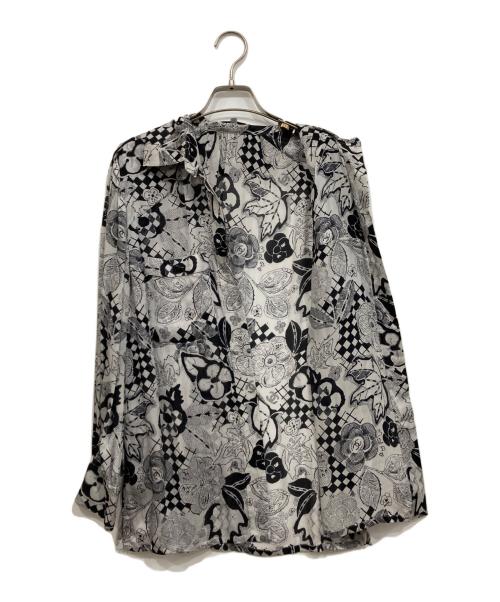 CHANEL（シャネル）CHANEL (シャネル) シルクシャツ ホワイト×ブラック サイズ:42の古着・服飾アイテム