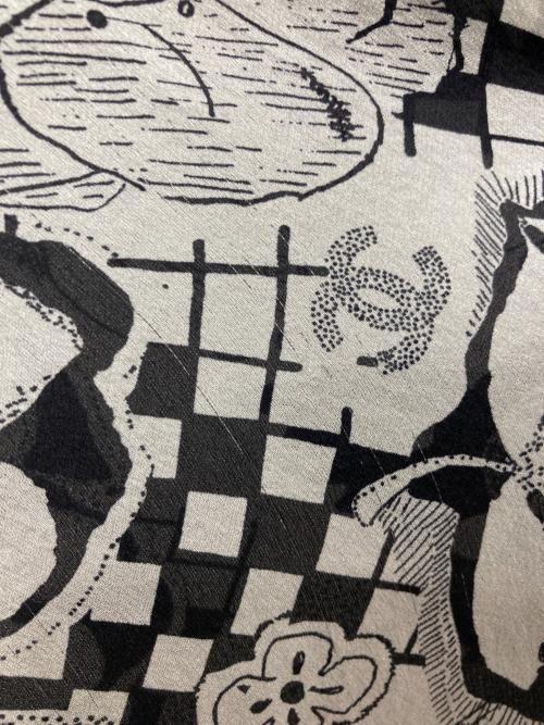 CHANEL（シャネル）CHANEL (シャネル) シルクシャツ ホワイト×ブラック サイズ:42の古着・服飾アイテム