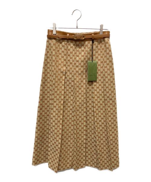 GUCCI（グッチ）GUCCI (グッチ) GG ロングスカート ベージュ サイズ:42の古着・服飾アイテム