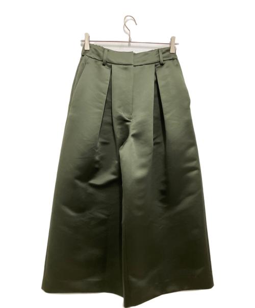 Heve（ヘイヴ）Heve (ヘイヴ) satin flare gaucho PT オリーブ サイズ:38の古着・服飾アイテム