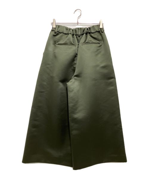Heve（ヘイヴ）Heve (ヘイヴ) satin flare gaucho PT オリーブ サイズ:38の古着・服飾アイテム