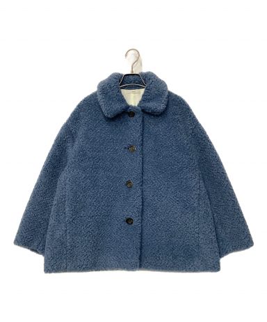 yori 【ヨリ】スイートボアショートコート ブルー 2024AW 新品タグ付き 中古・古着通販】yori (ヨリ) スイートボアショートコート ブルー