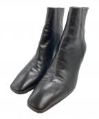 FABIO RUSCONIファビオルスコーニ）の古着「スクエアトゥバックジップショートブーツ」｜ブラック