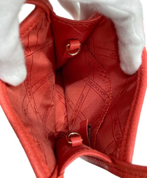 LONGCHAMP（ロンシャン）LONGCHAMP (ロンシャン) ル フローネ/トップハンドルバッグ レッドの古着・服飾アイテム