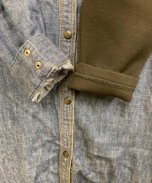 AULA（オーラ）AULA (オーラ) デニム×ジャージー切替 ドルマン ワンピース インディゴ サイズ:SIZE 0の古着・服飾アイテム