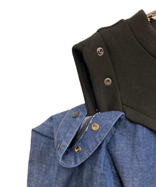 AULA（オーラ）AULA (オーラ) デニム×ジャージー切替 ドルマン ワンピース インディゴ サイズ:SIZE 0の古着・服飾アイテム