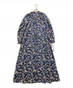 oblekt×高山都オブレクト×タカヤマミヤコ）の古着「リバティプリントマキシ丈ワンピース」｜ブルー