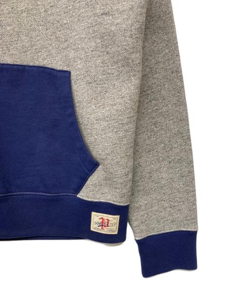 POLO RALPH LAUREN（ポロ・ラルフローレン）POLO RALPH LAUREN (ポロ・ラルフローレン) QRタグ 後付フードパーカー グレー×ブルー サイズ:Sの古着・服飾アイテム